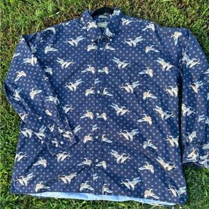 Natural Issue Duck Print Button Down Shirt Men’s 2XLT